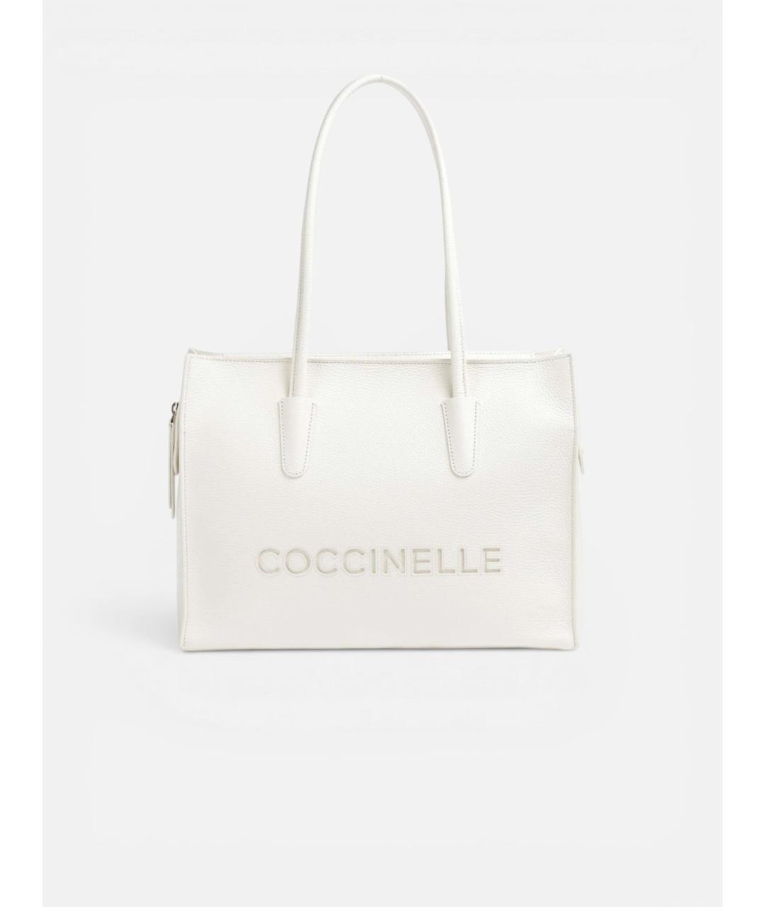 COCCINELLE Белая кожаная сумка через плечо, фото 5