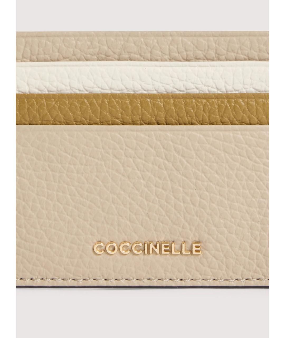 COCCINELLE Бежевый кожаный кардхолдер, фото 4