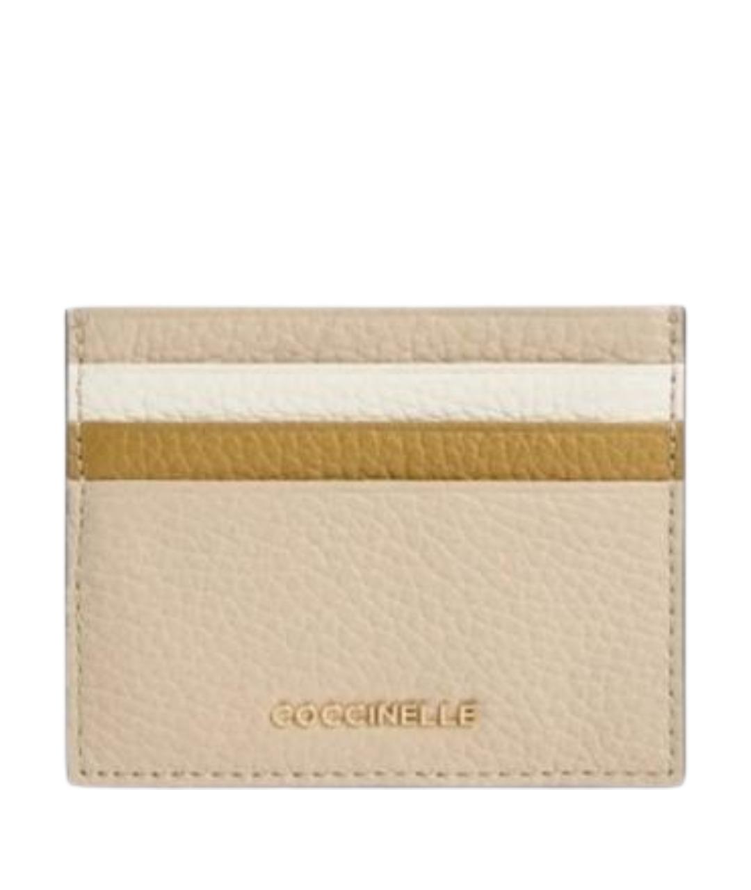 COCCINELLE Бежевый кожаный кардхолдер, фото 1
