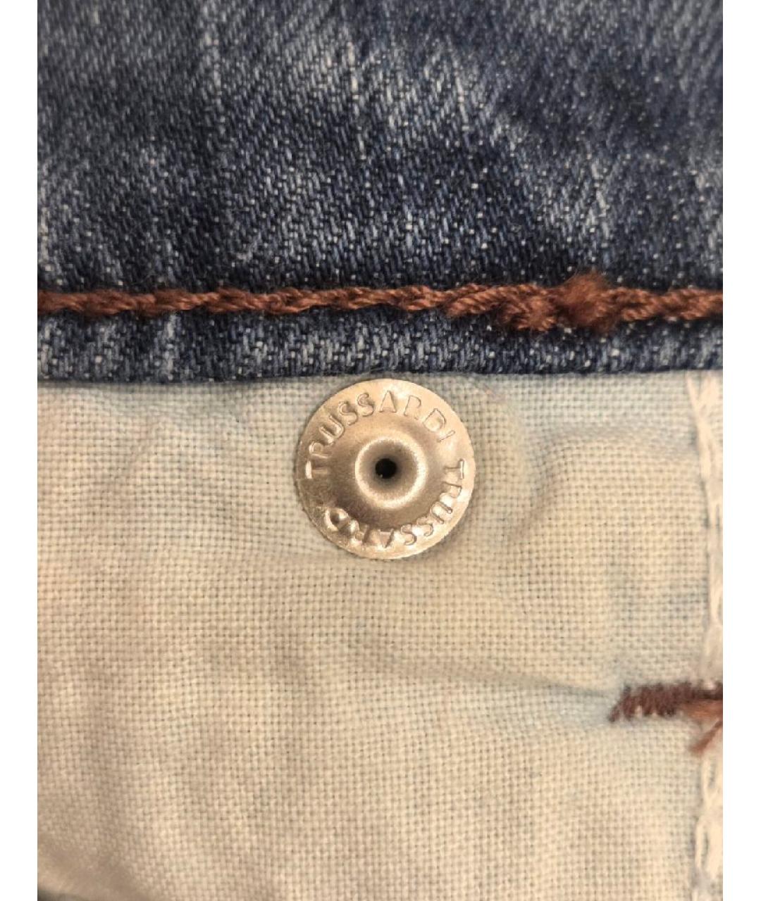 TRUSSARDI JEANS Синие хлопковые прямые джинсы, фото 8
