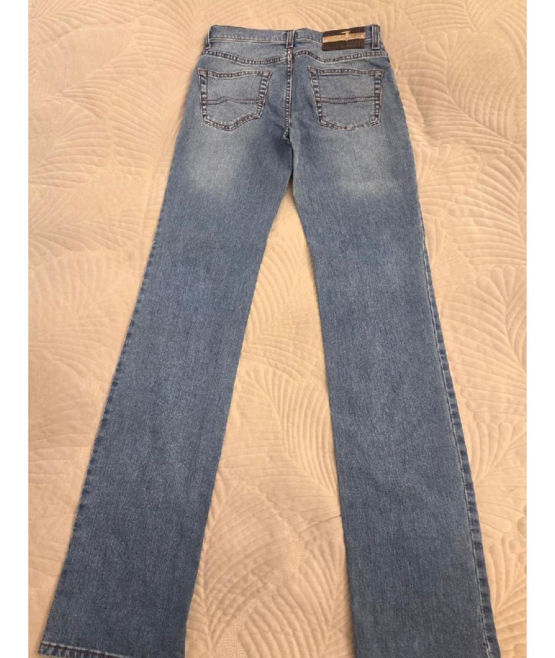 TRUSSARDI JEANS Синие хлопковые прямые джинсы, фото 5