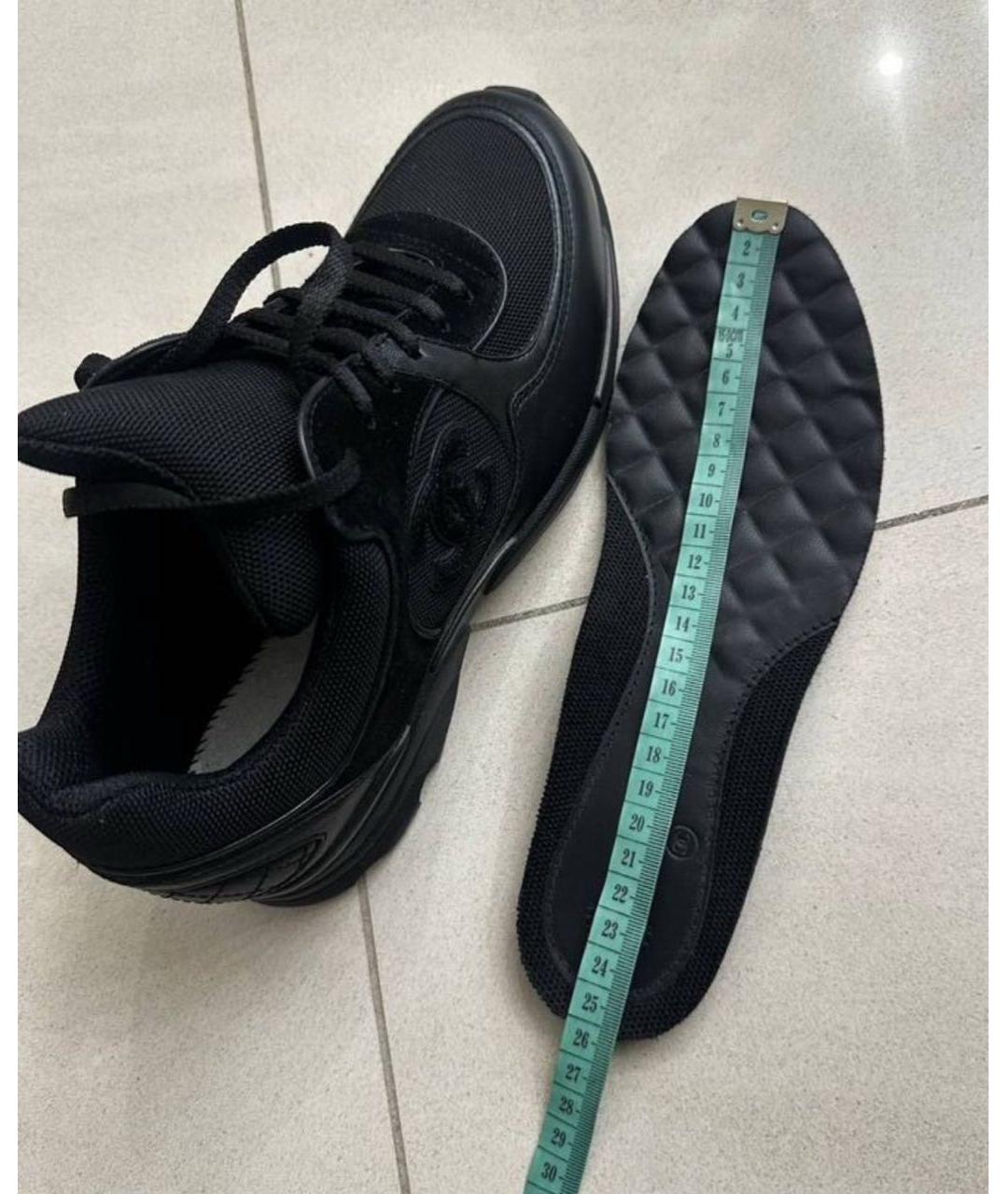 CHANEL Черные кожаные кроссовки, фото 6