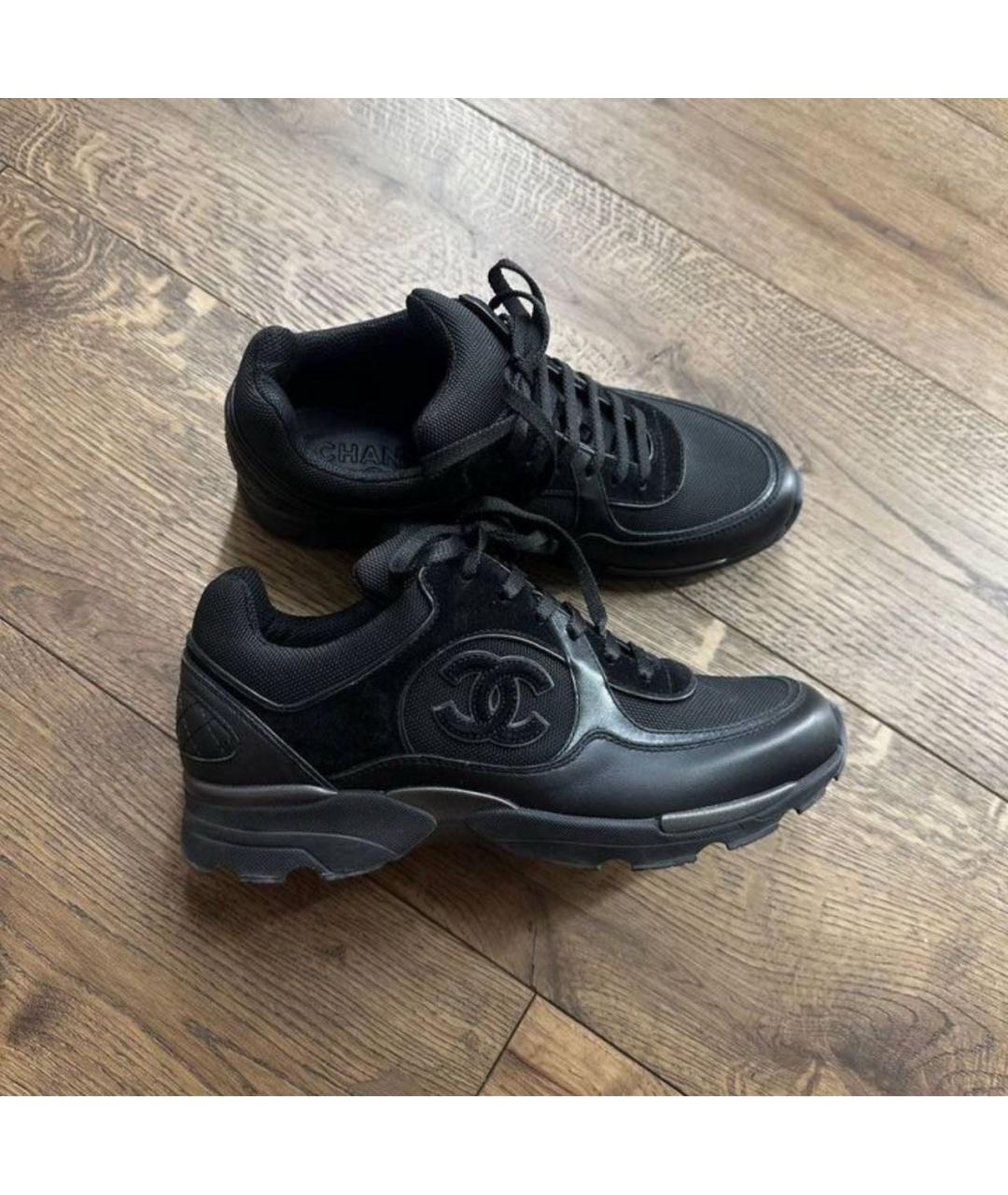 CHANEL Черные кожаные кроссовки, фото 2