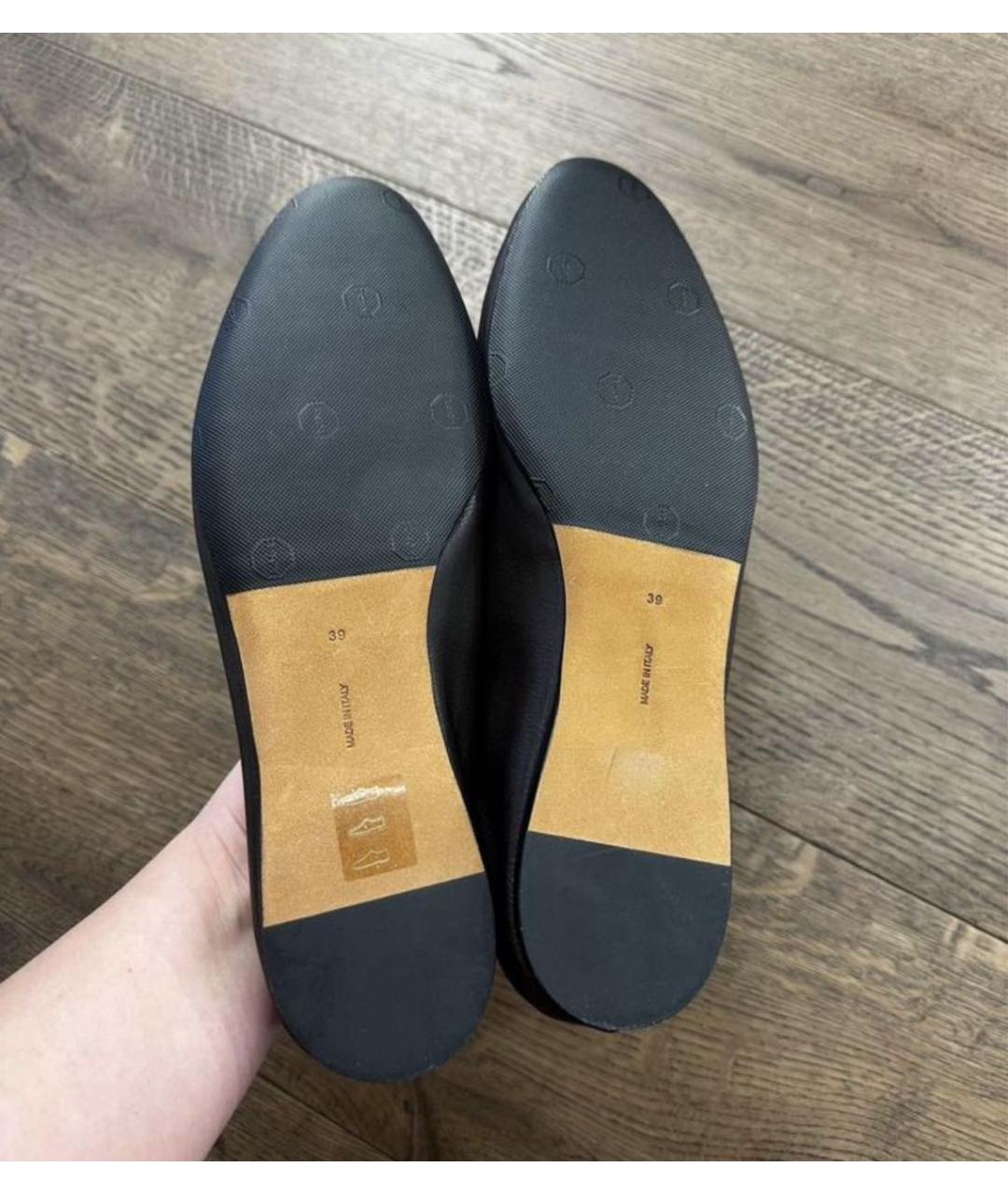 THE ROW Черные кожаные балетки, фото 4