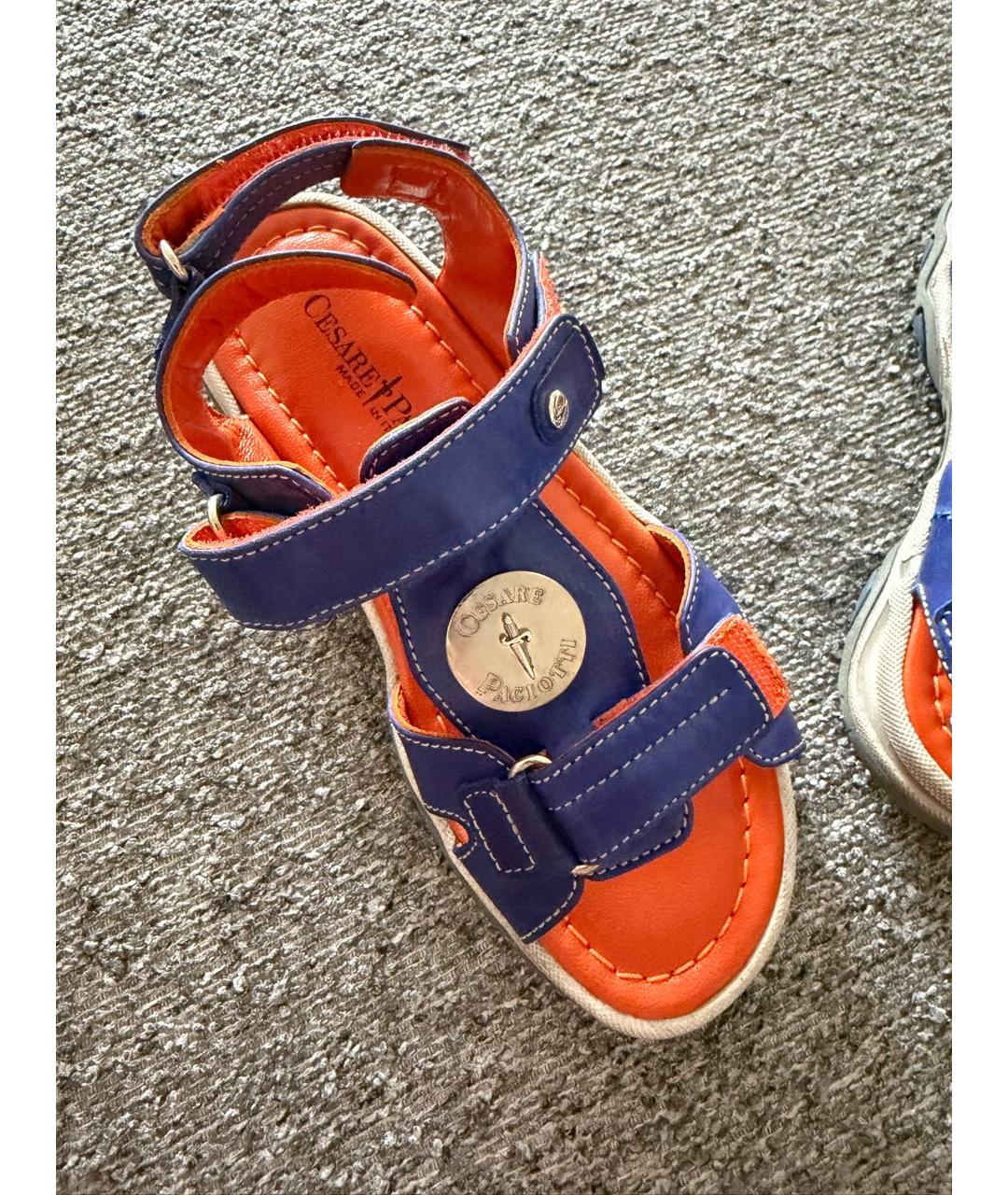 CESARE PACIOTTI Мульти кожаные сандалии и шлепанцы, фото 4