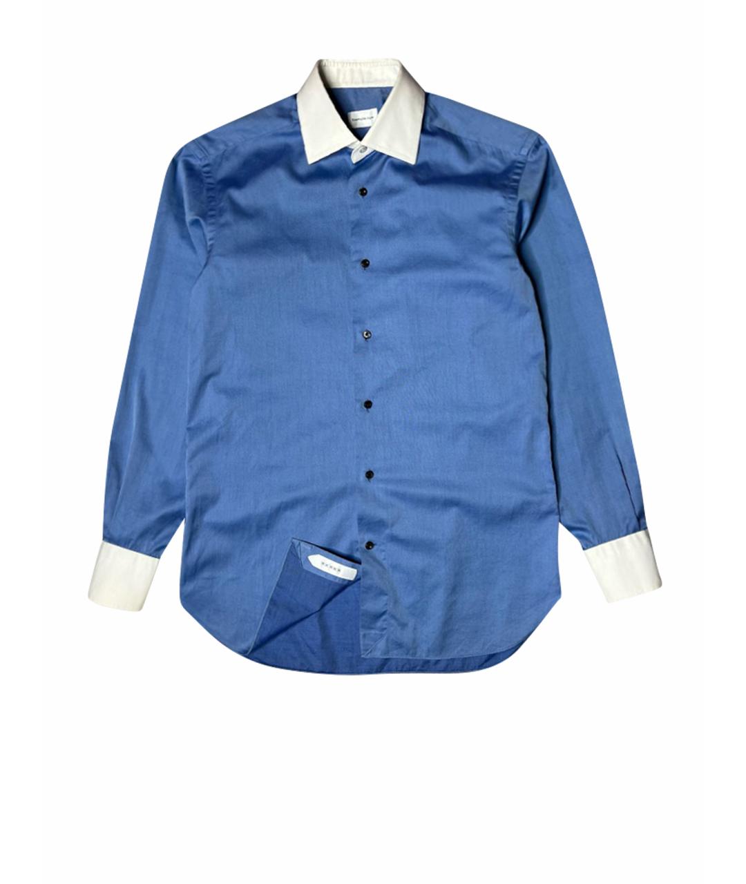 ERMENEGILDO ZEGNA XXX Синяя хлопковая классическая рубашка, фото 1