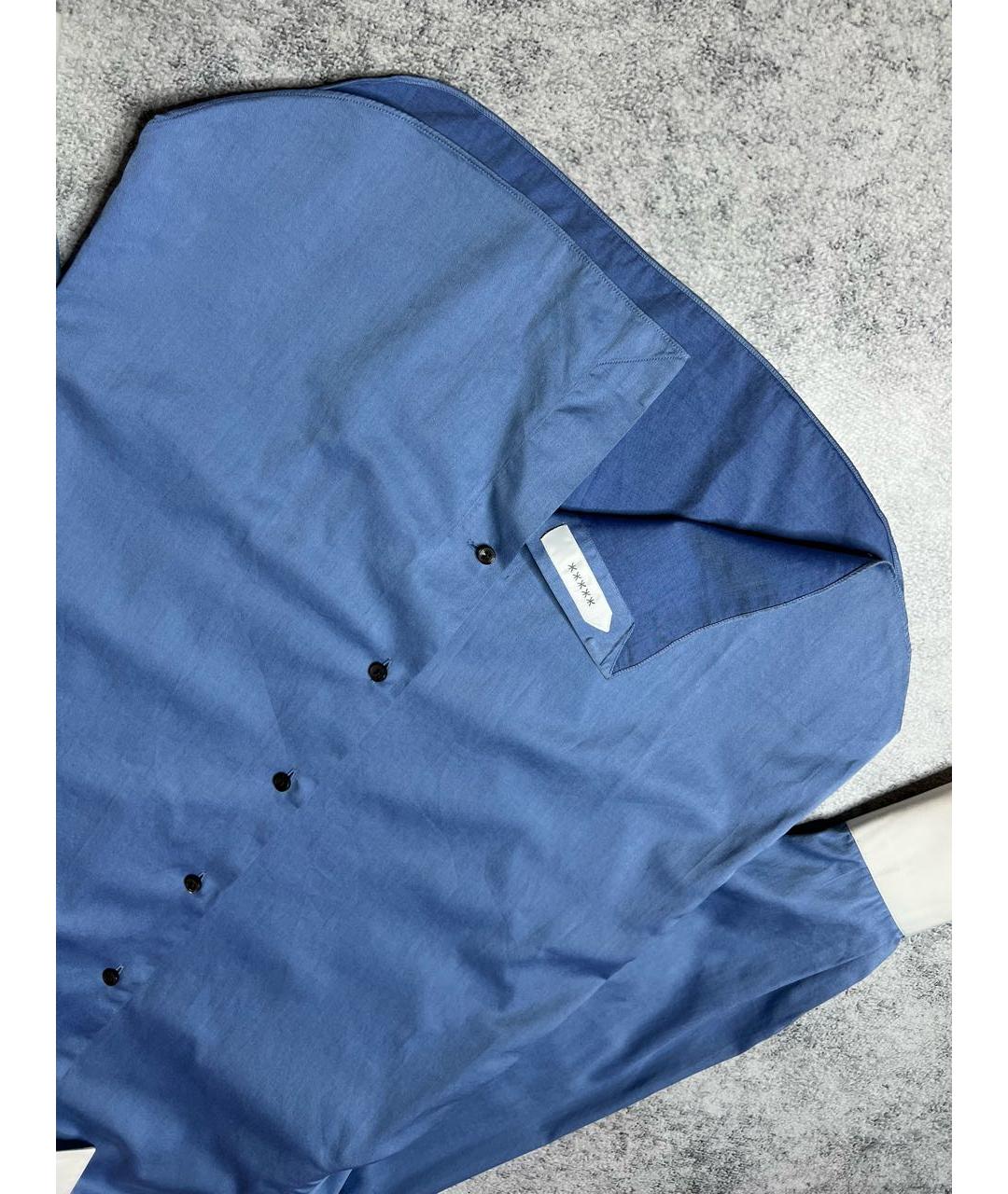 ERMENEGILDO ZEGNA XXX Синяя хлопковая классическая рубашка, фото 5
