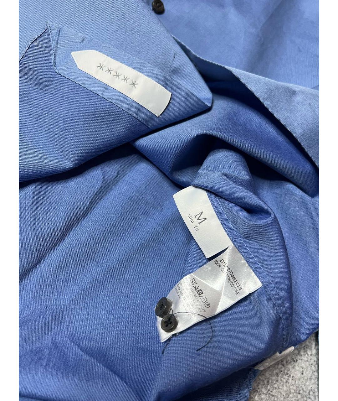 ERMENEGILDO ZEGNA XXX Синяя хлопковая классическая рубашка, фото 6