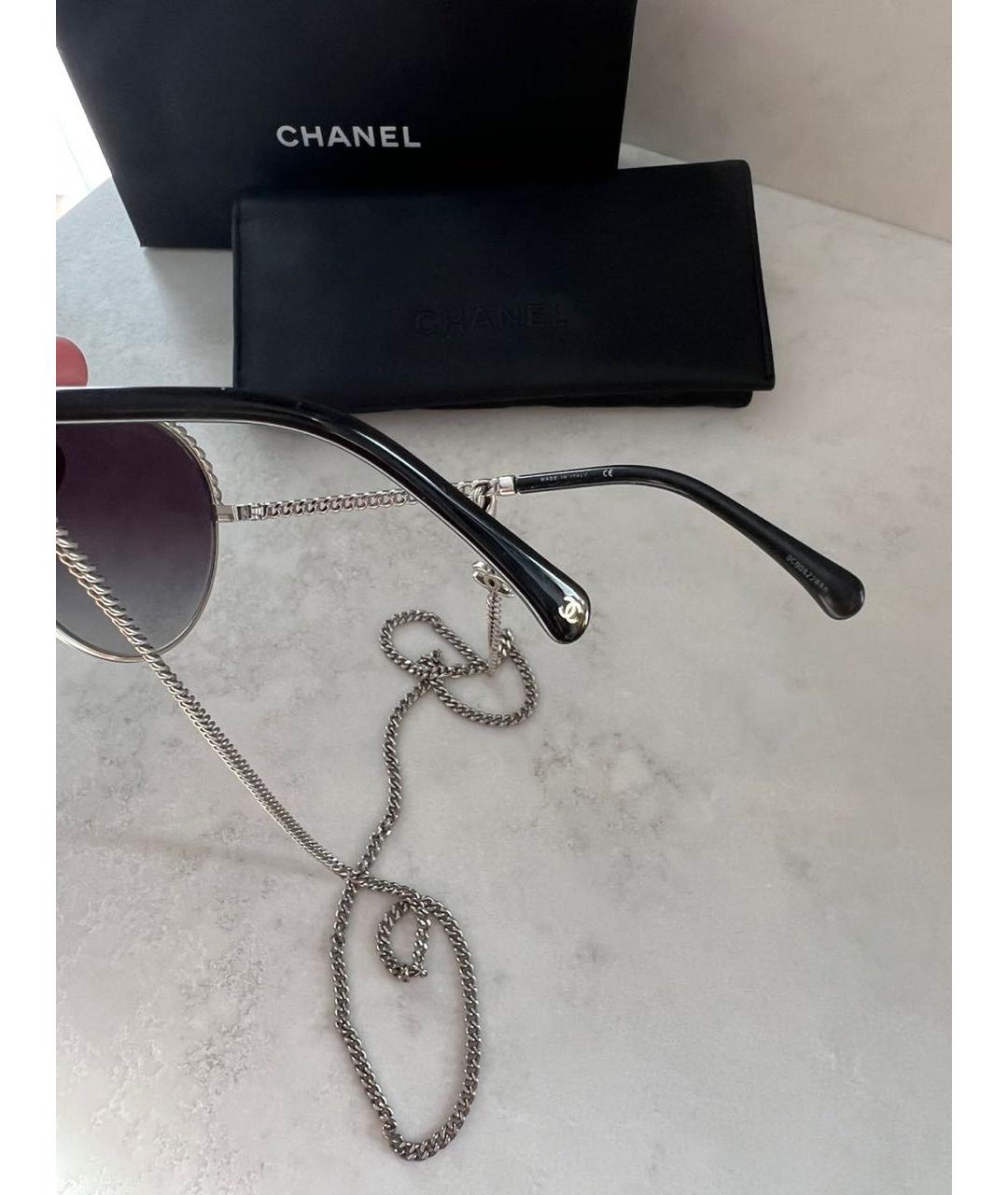 CHANEL Серые металлические солнцезащитные очки, фото 5