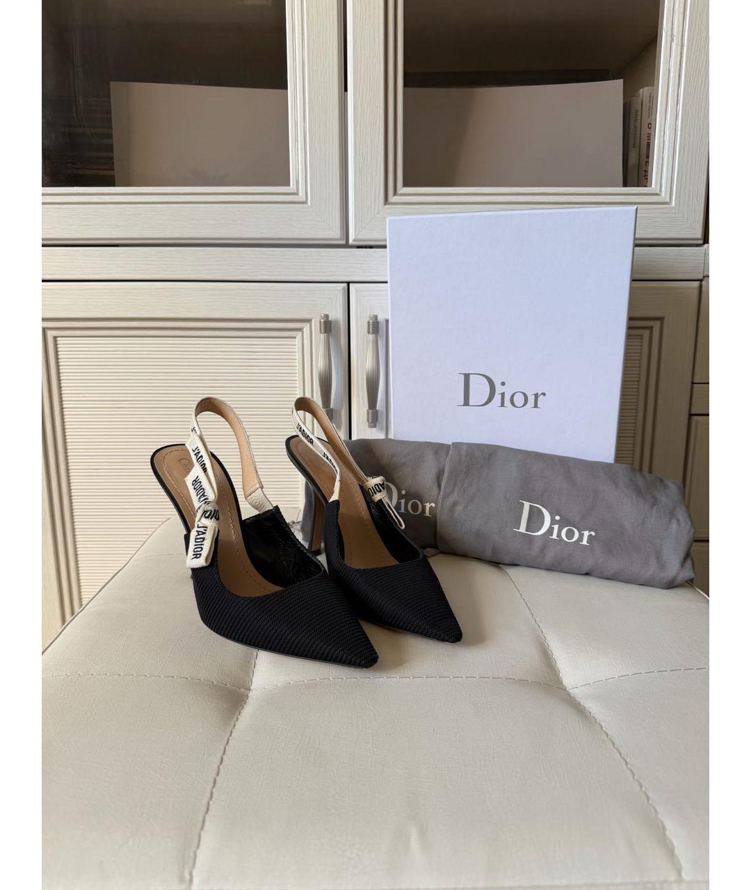 CHRISTIAN DIOR Черные текстильные туфли, фото 2