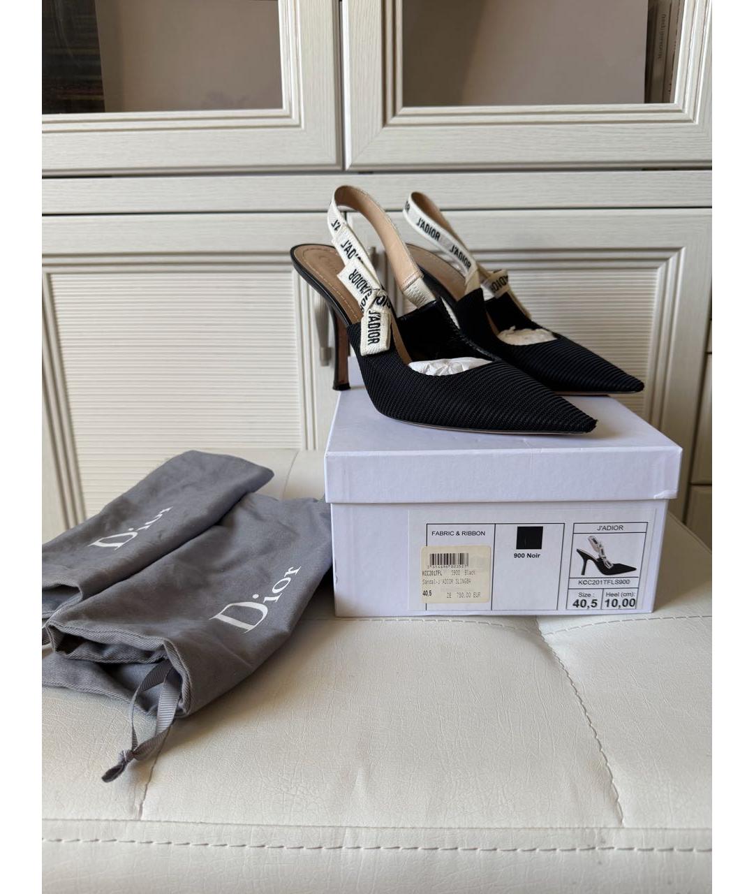 CHRISTIAN DIOR Черные текстильные туфли, фото 3