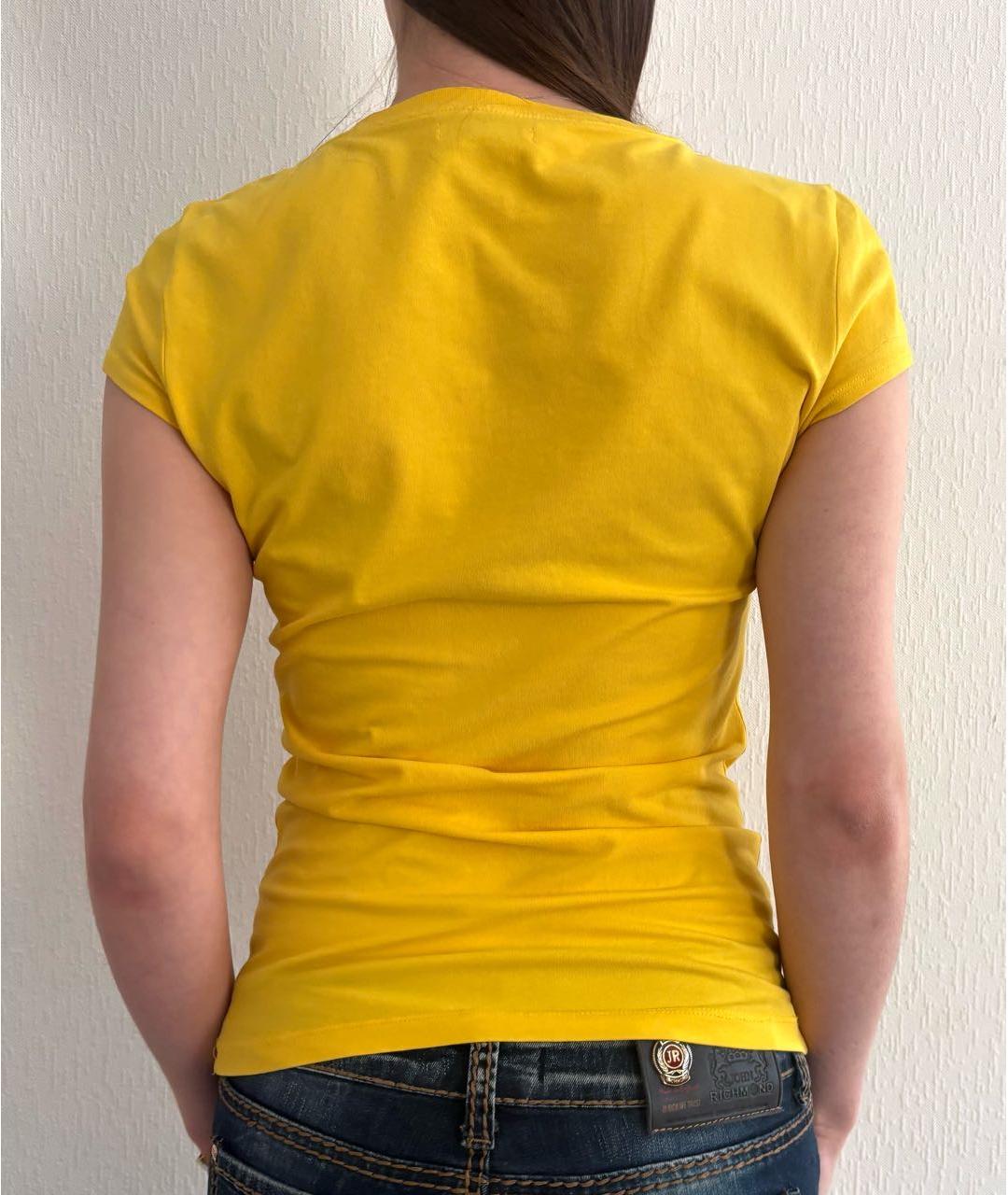 ICEBERG Желтая хлопко-эластановая футболка, фото 3