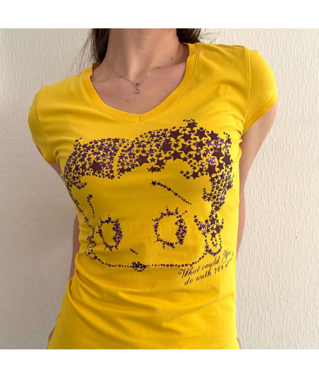 ICEBERG Желтая хлопко-эластановая футболка, фото 2