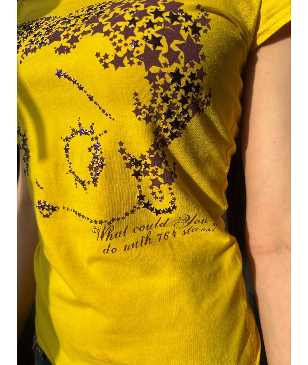 ICEBERG Желтая хлопко-эластановая футболка, фото 4