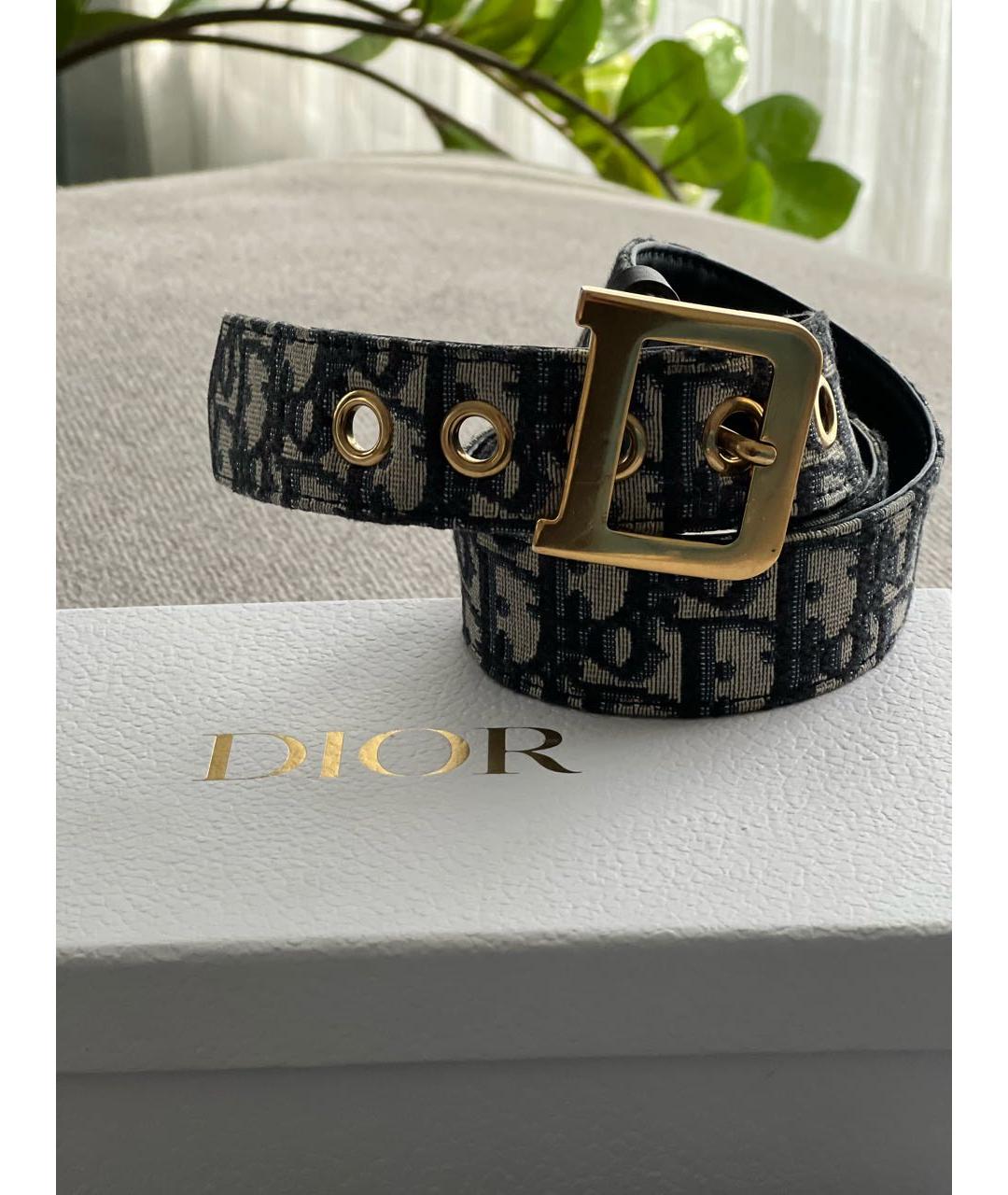 CHRISTIAN DIOR Темно-синий ремень, фото 2