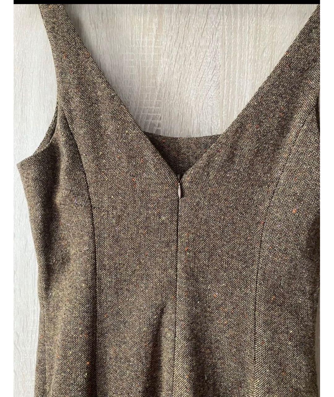 DOLCE&GABBANA Коричневый шерстяной сарафан, фото 4