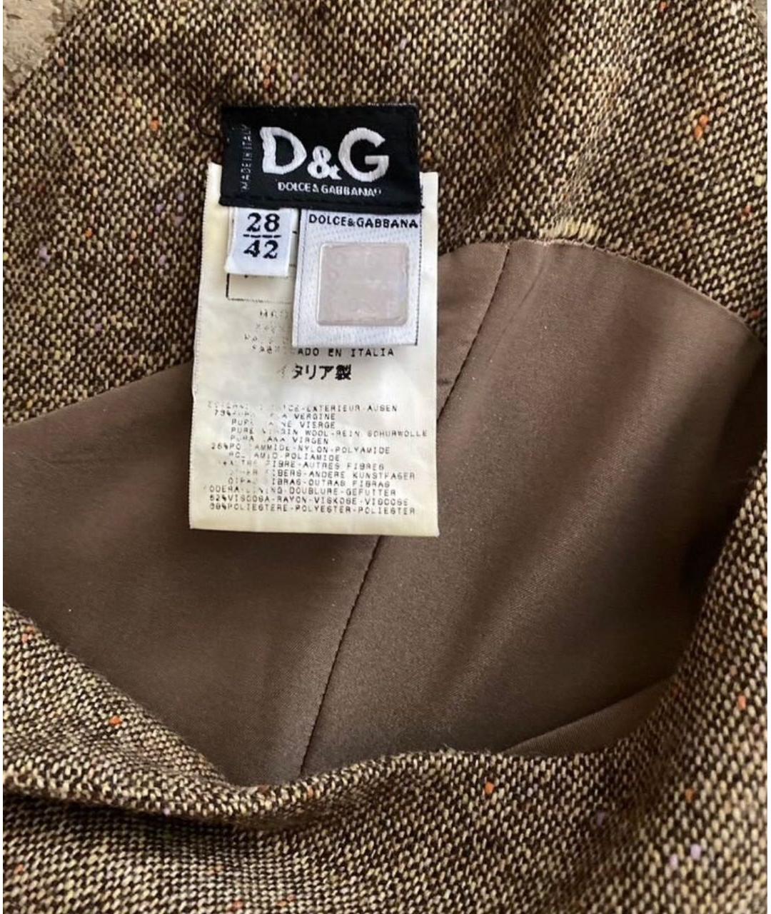 DOLCE&GABBANA Коричневый шерстяной сарафан, фото 3