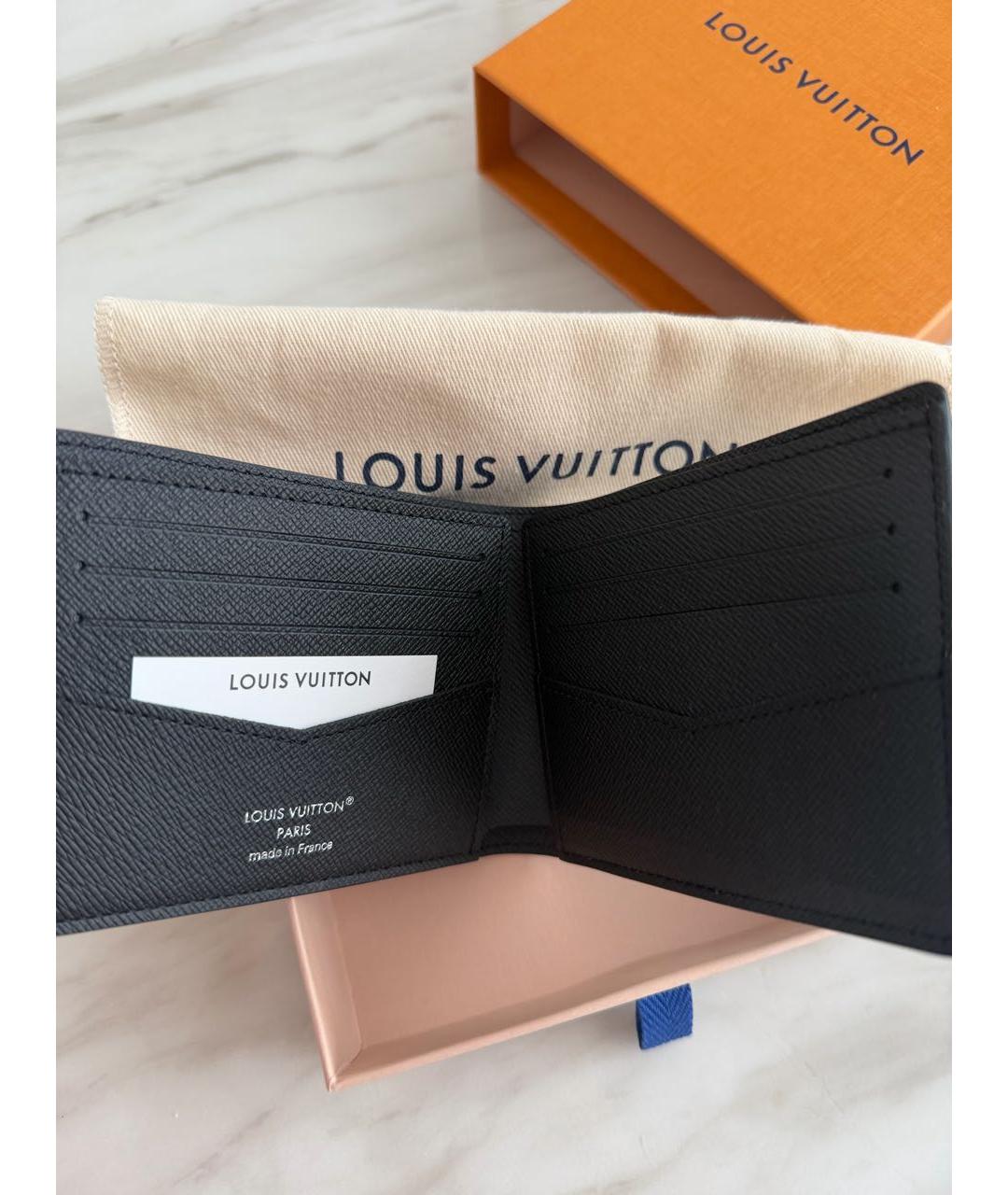 LOUIS VUITTON Серый кожаный кошелек, фото 3