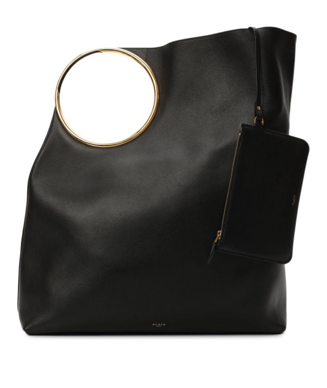 ALAIA Черная кожаная сумка тоут, фото 3