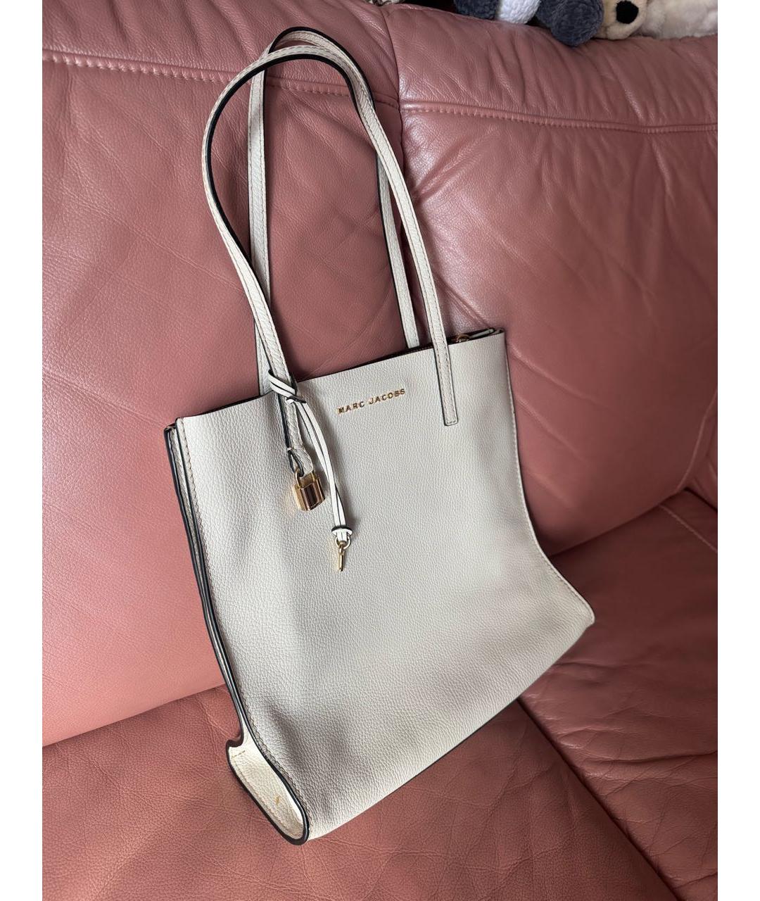 MARC JACOBS Белая кожаная сумка тоут, фото 2