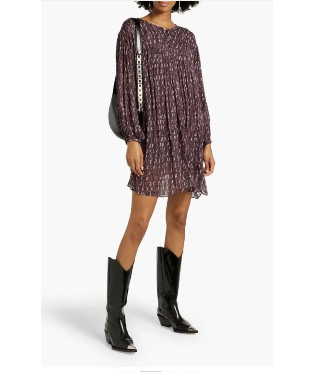 ISABEL MARANT ETOILE Бордовое вискозное повседневное платье, фото 8