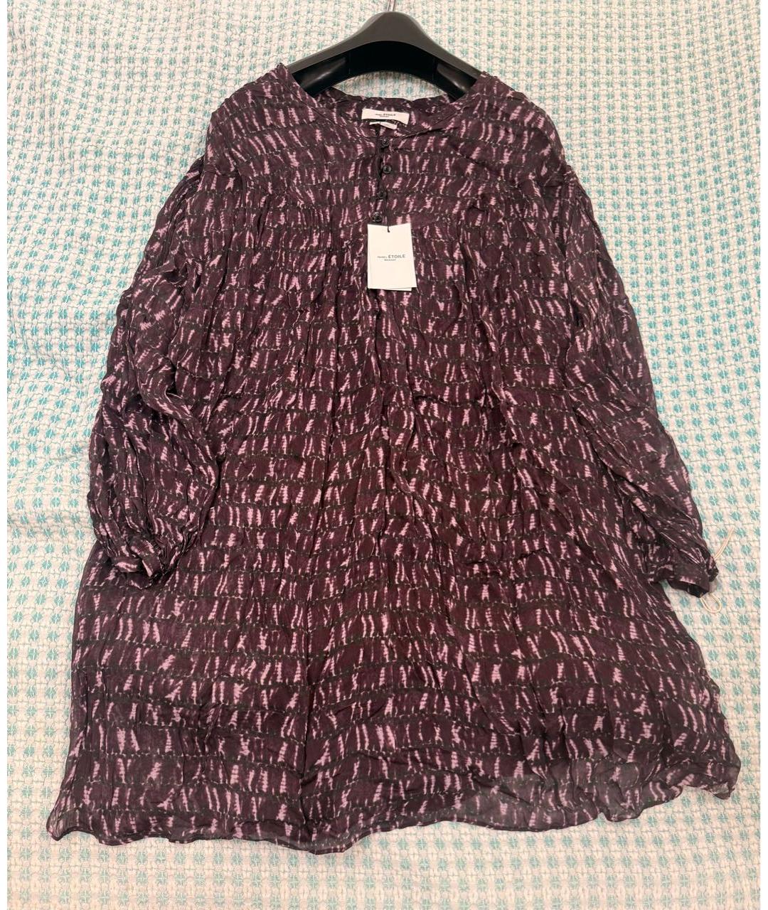 ISABEL MARANT ETOILE Бордовое вискозное повседневное платье, фото 2