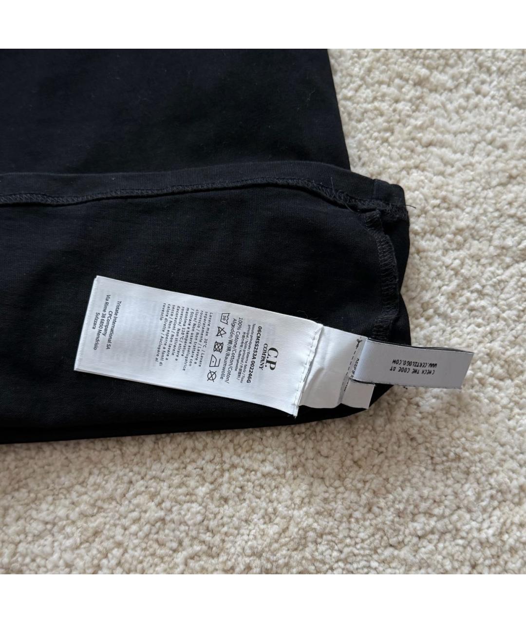 CP COMPANY Черная хлопковая футболка, фото 3