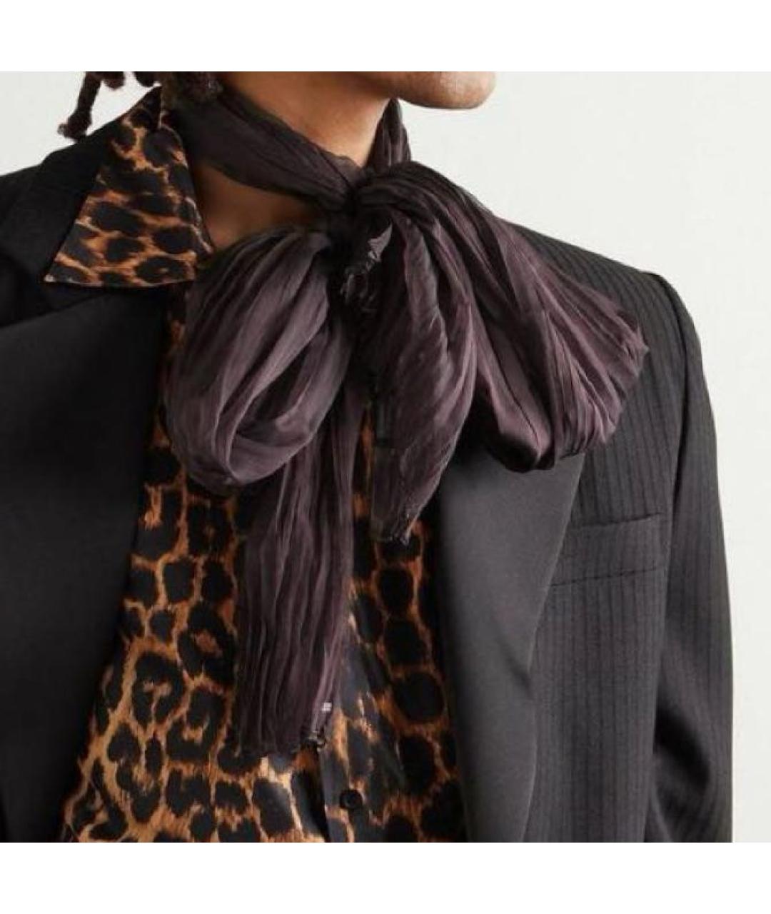 SAINT LAURENT Черный шарф, фото 7