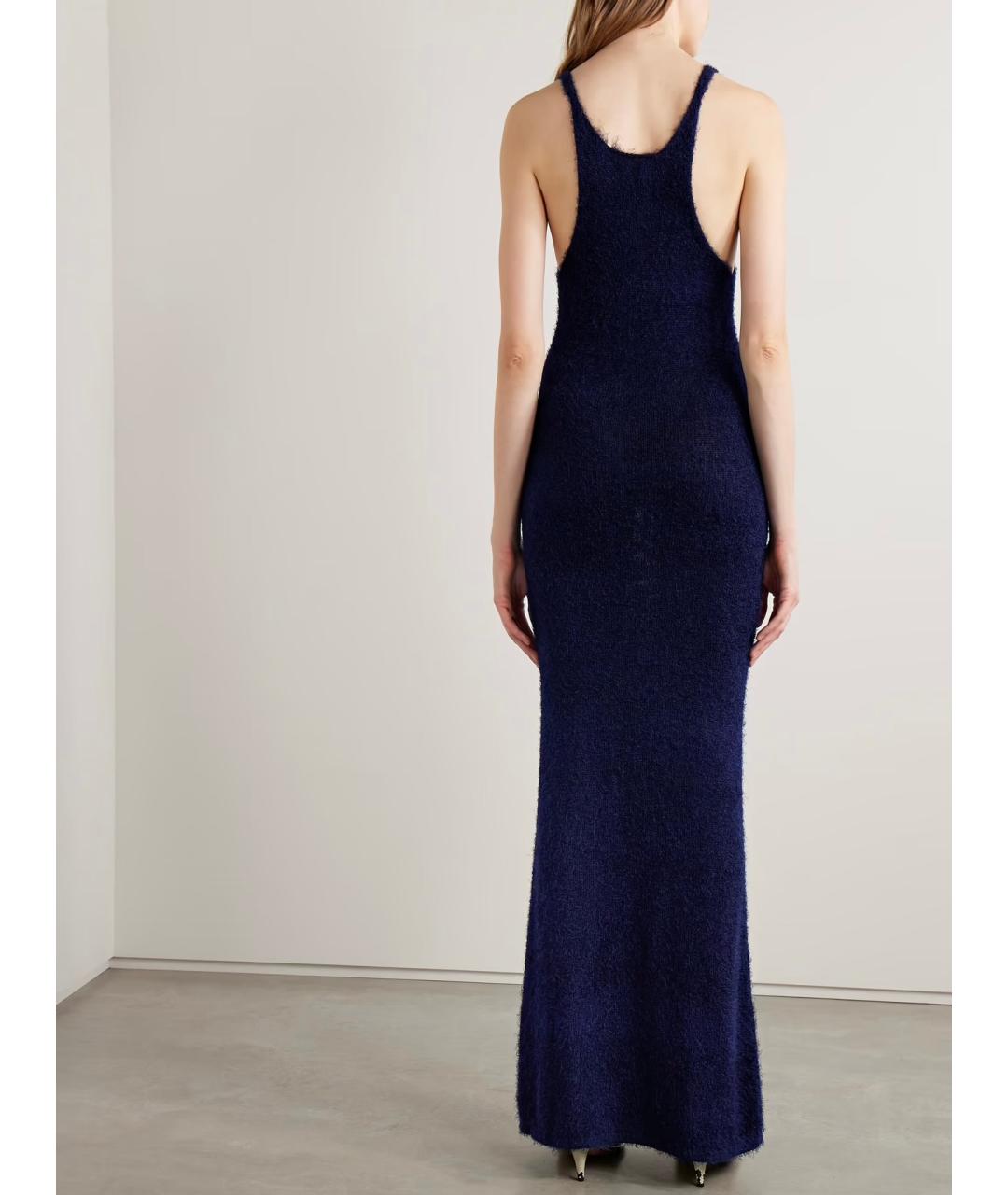 KHAITE Темно-синее кашемировое коктейльное платье, фото 3
