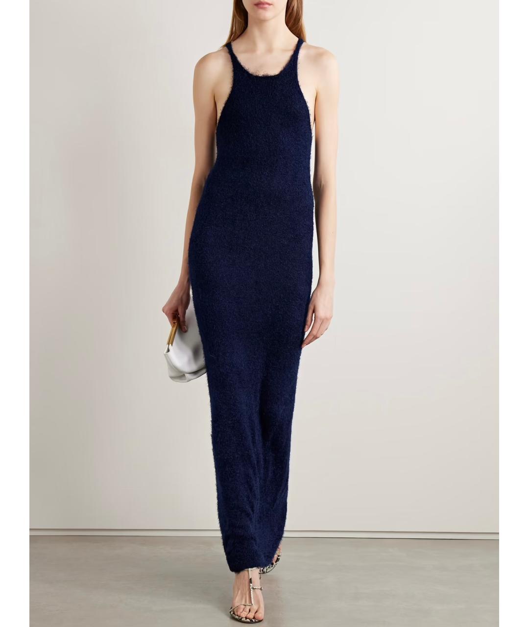 KHAITE Темно-синее кашемировое коктейльное платье, фото 2
