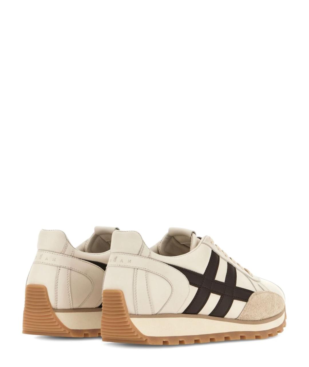 HOGAN Бежевые кожаные низкие кроссовки / кеды, фото 4