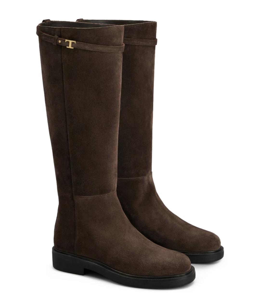 TOD'S Коричневые замшевые сапоги, фото 3