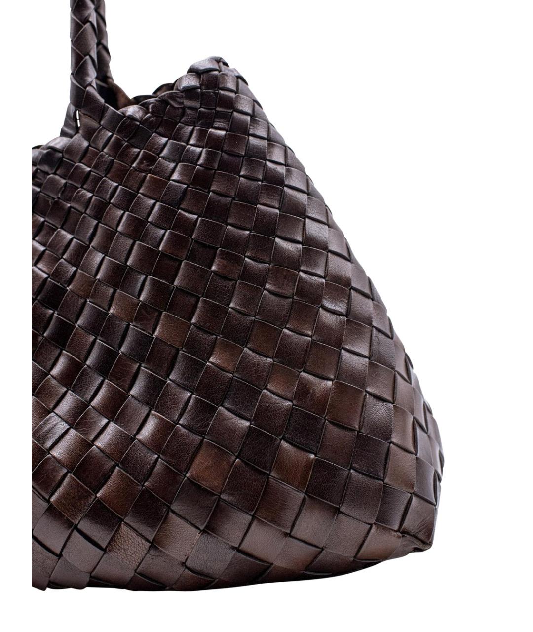 Dragon Diffusion Коричневая кожаная сумка тоут, фото 5