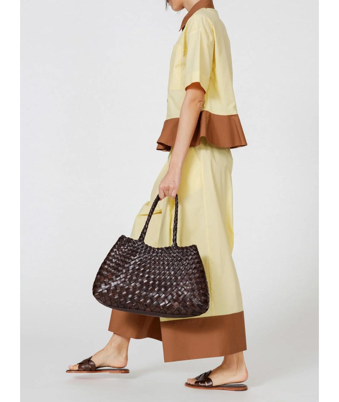 Dragon Diffusion Коричневая кожаная сумка тоут, фото 6