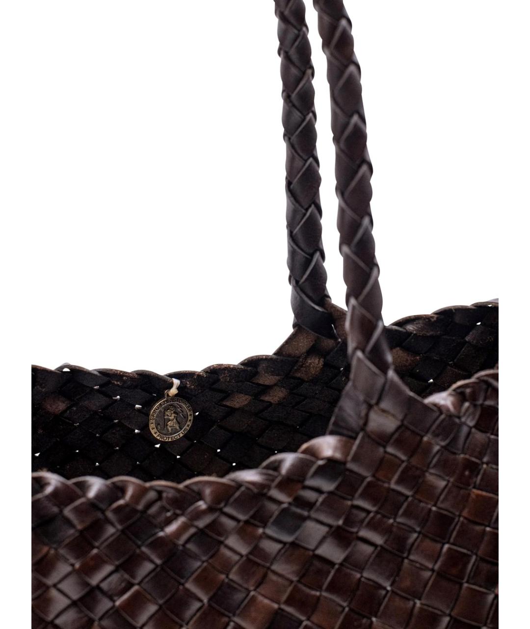 Dragon Diffusion Коричневая кожаная сумка тоут, фото 4