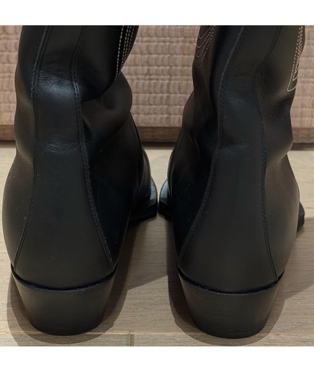 HERMES Черные кожаные сапоги, фото 4