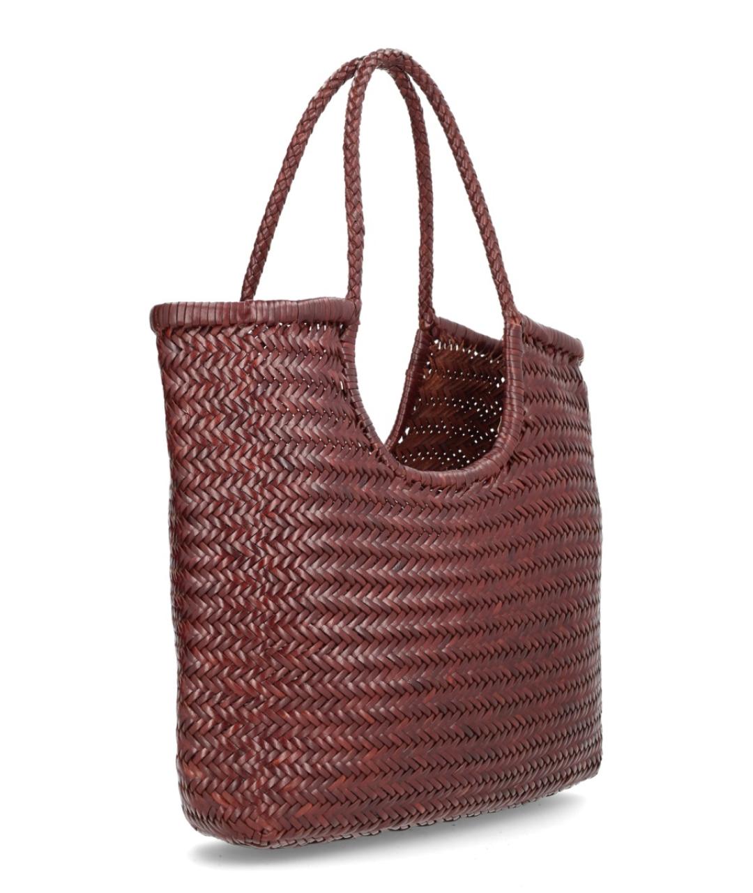 Dragon Diffusion Коричневая кожаная сумка тоут, фото 2