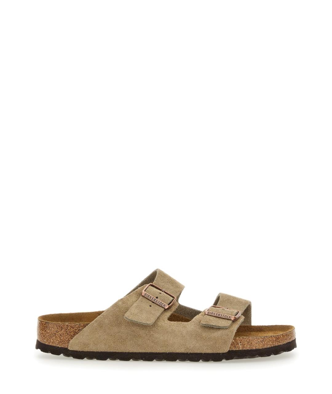 BIRKENSTOCK Бежевые замшевые сандалии, фото 1