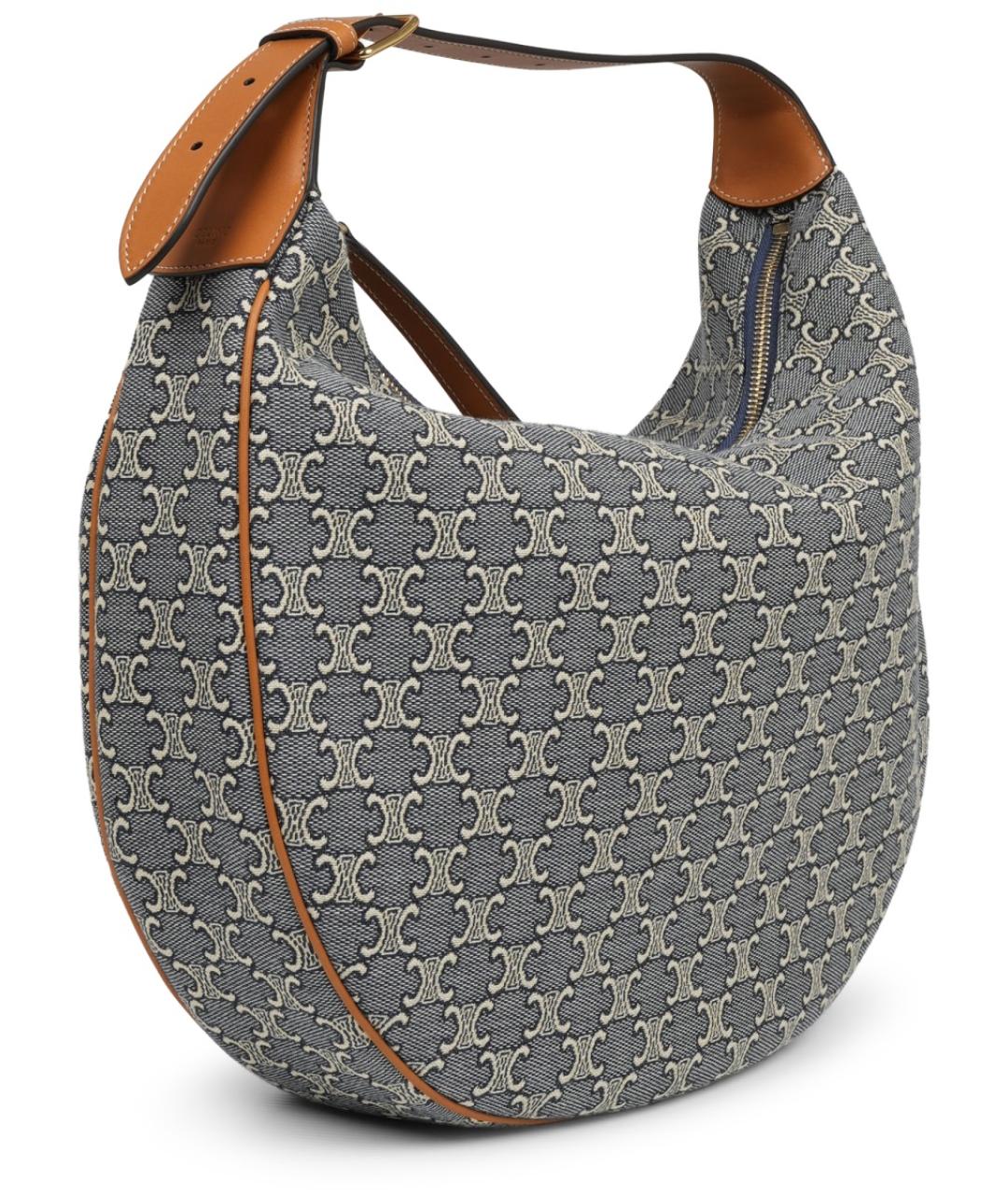 CELINE Синяя жаккардовая сумка через плечо, фото 2