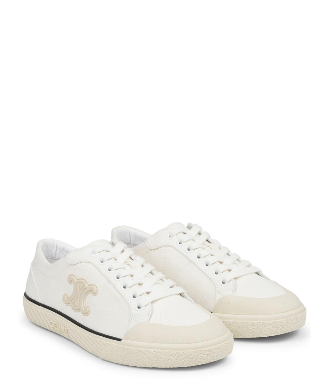 CELINE Белые текстильные кеды, фото 2