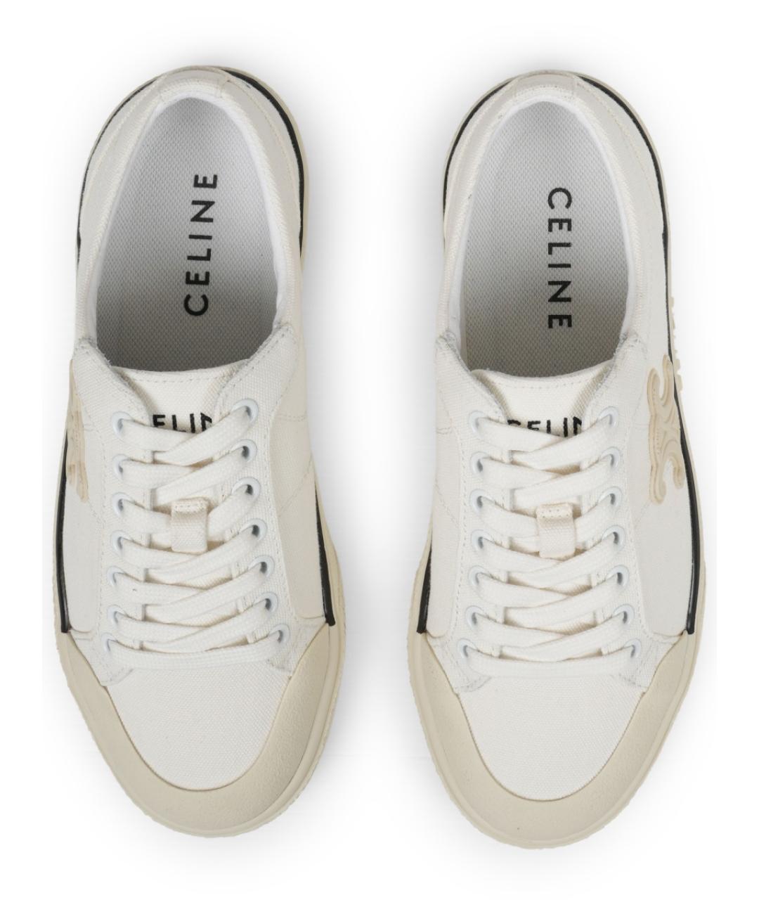 CELINE Белые текстильные кеды, фото 5