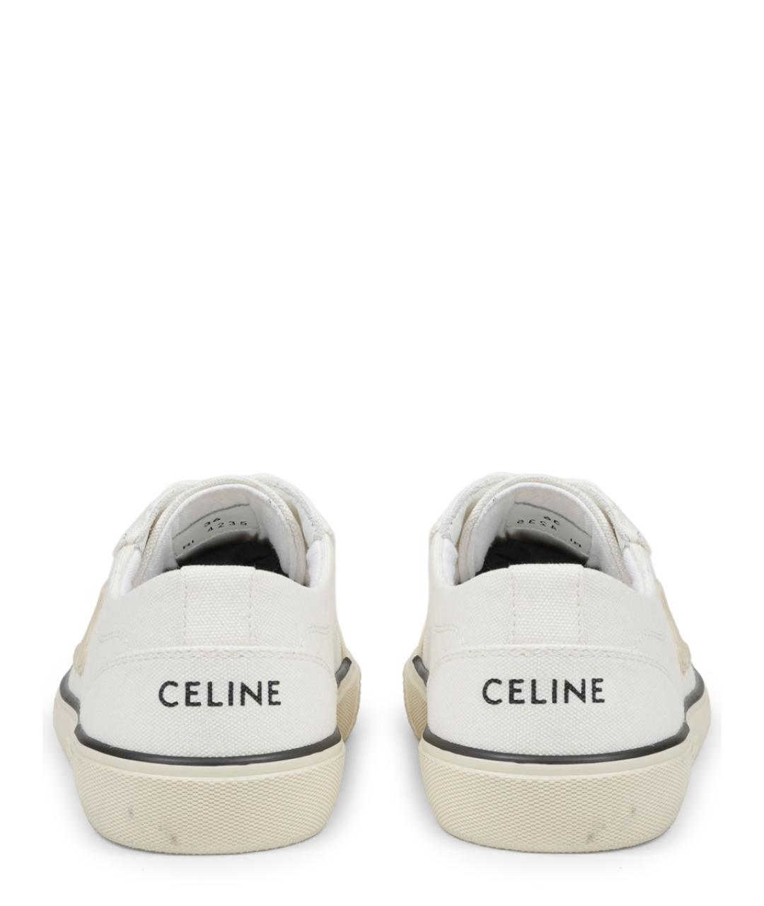 CELINE Белые текстильные кеды, фото 4