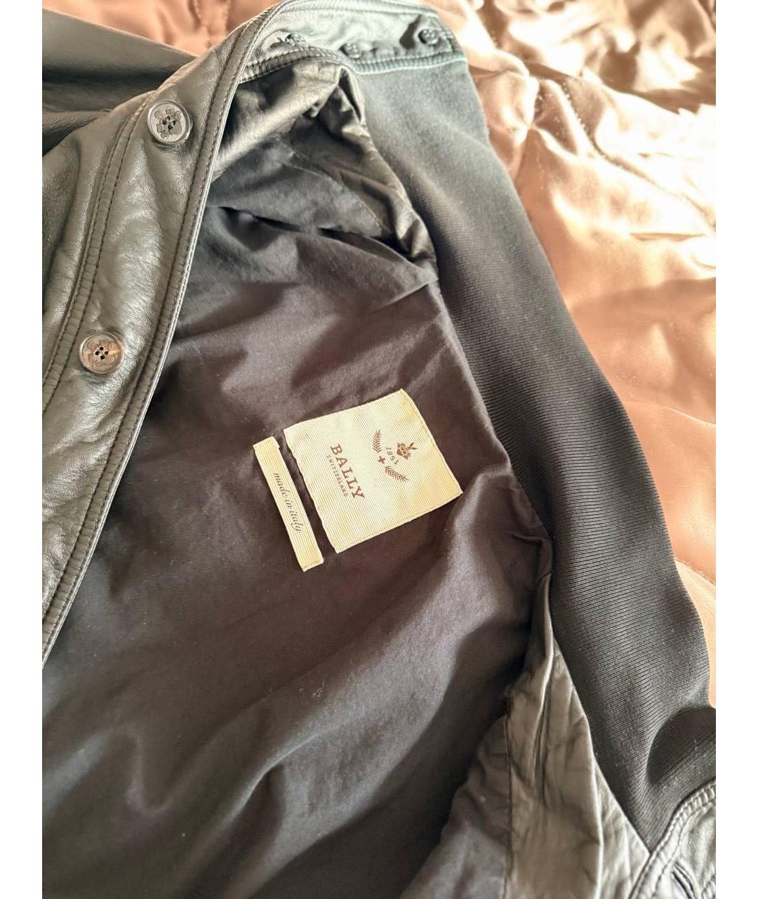 BALLY Черная кожаная куртка, фото 7