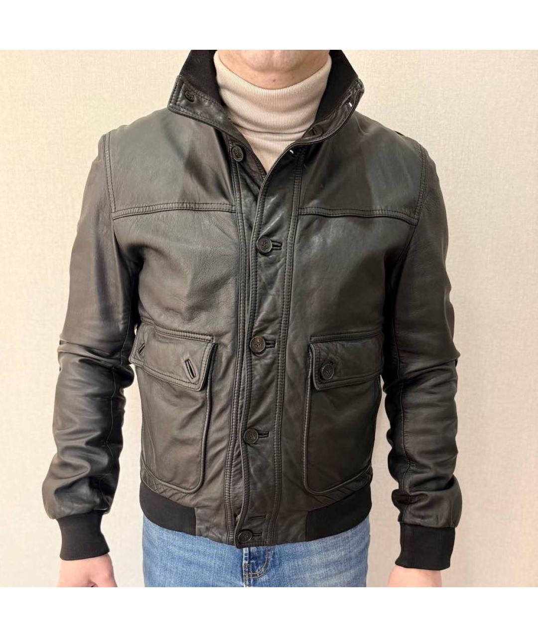 BALLY Черная кожаная куртка, фото 4