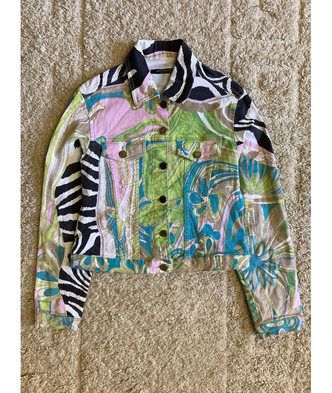 ROBERTO CAVALLI Мульти хлопко-эластановый жакет/пиджак, фото 5