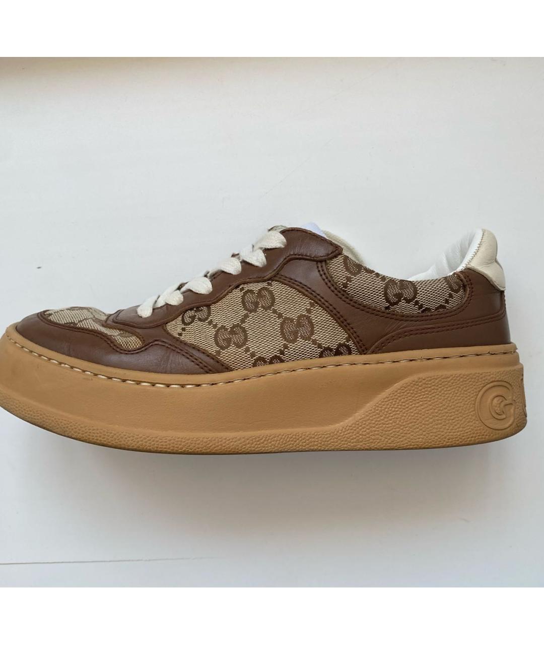 GUCCI Коричневые кожаные кроссовки, фото 5