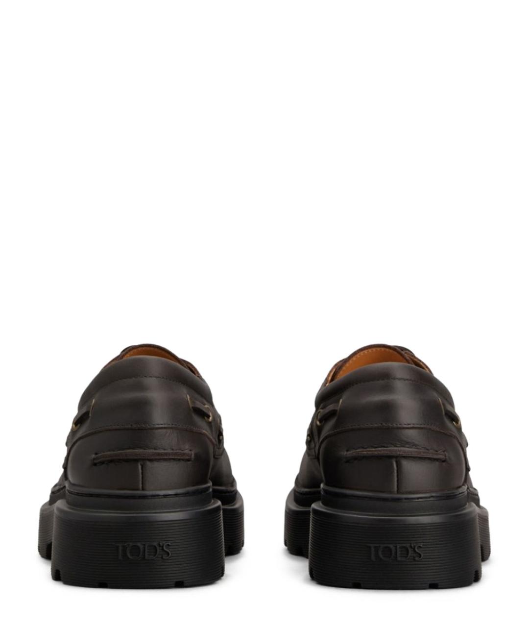 TOD'S Коричневые кожаные низкие ботинки, фото 2