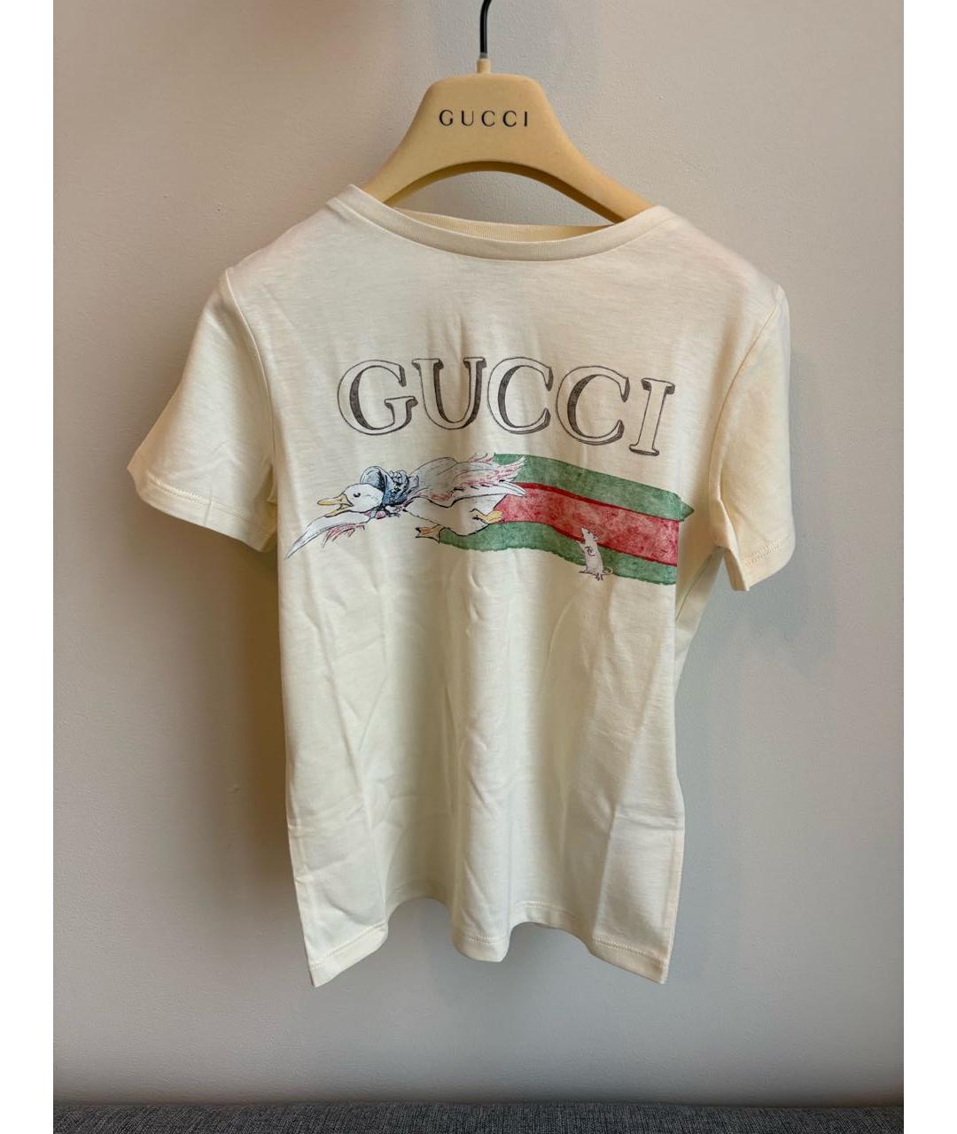 GUCCI KIDS Бежевая хлопковая детская футболка, фото 4