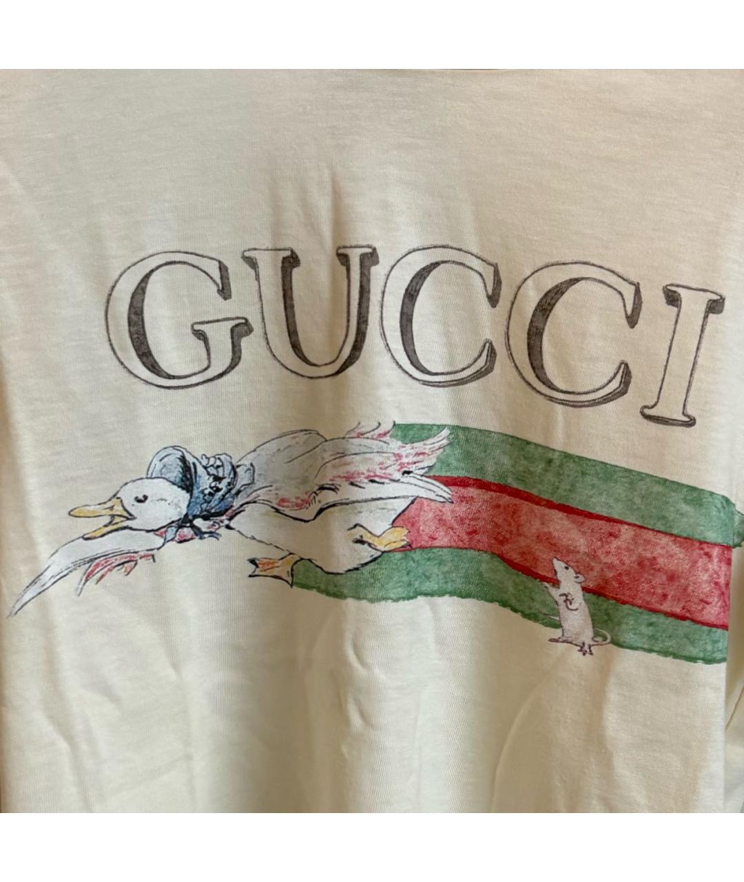 GUCCI KIDS Бежевая хлопковая детская футболка, фото 3