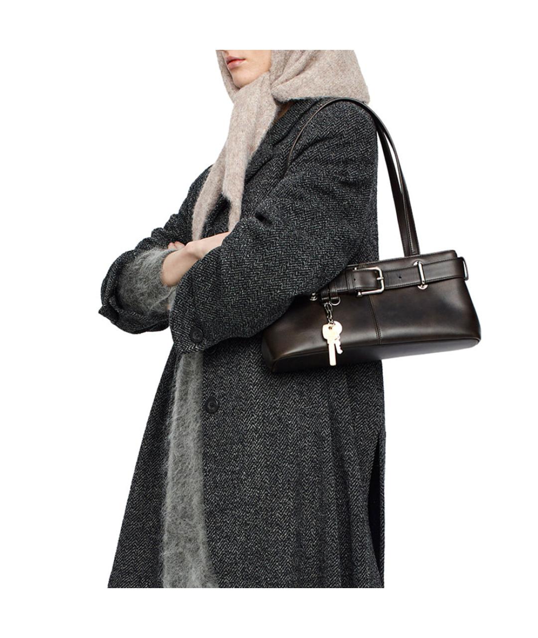 OSOI Коричневая кожаная сумка через плечо, фото 7